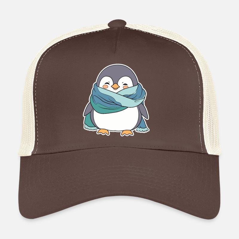 Kuscheliger Pinguin im Winter Schal Trucker Cap