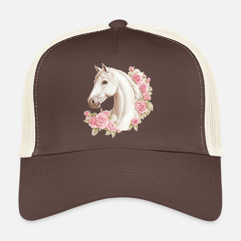 Roses vintage de chevaux Casquette trucker 