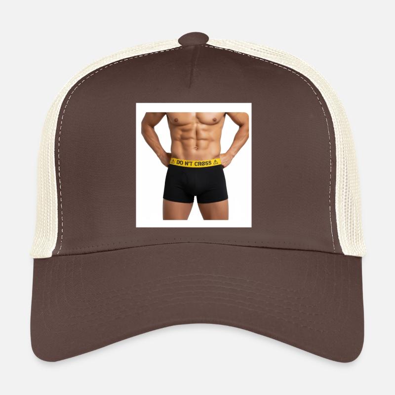 Boxers à avertissement croisé « Ne pas traverser » Casquette trucker 