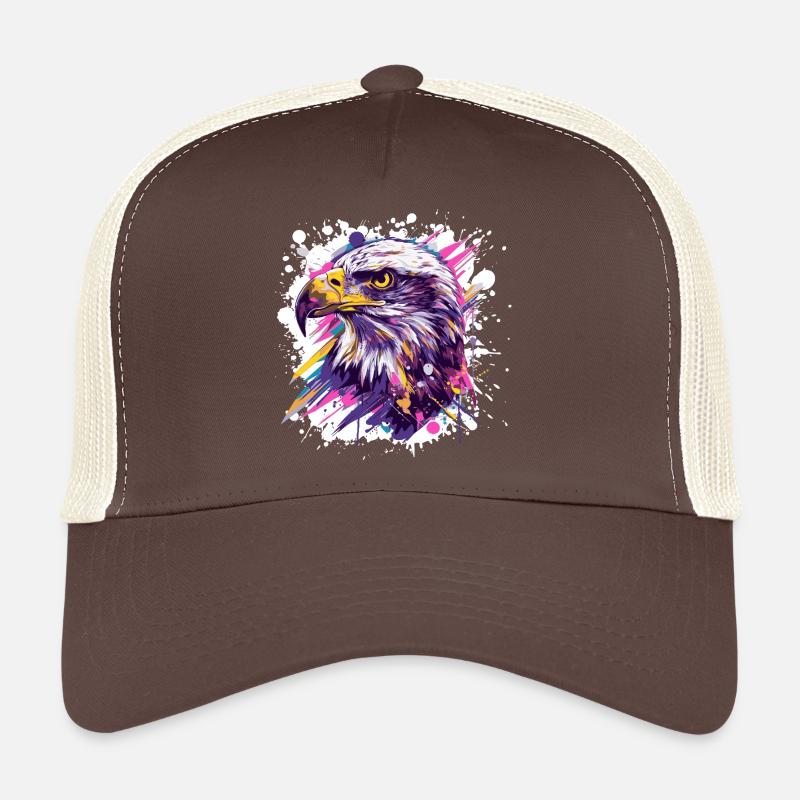 Color Explosion Eagle Head Art Trucker Cap