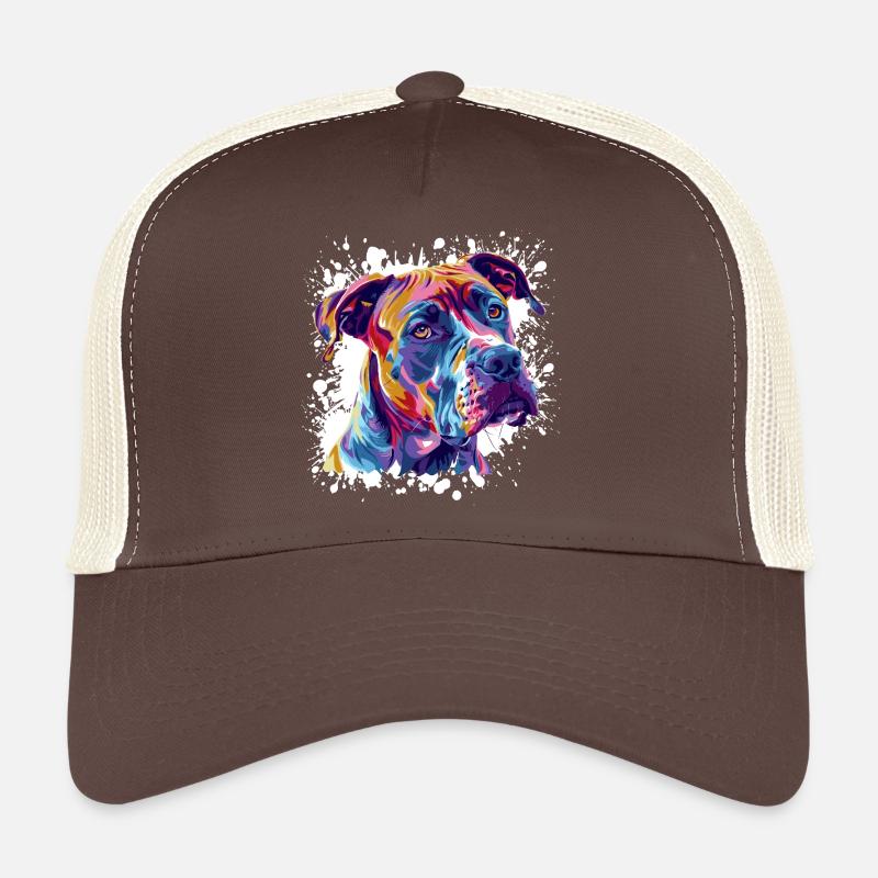 Chien Portrait Chien Éclaboussure Casquette trucker 