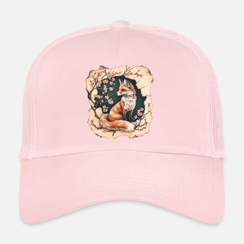 Renard aux cerisiers en fleurs Casquette trucker