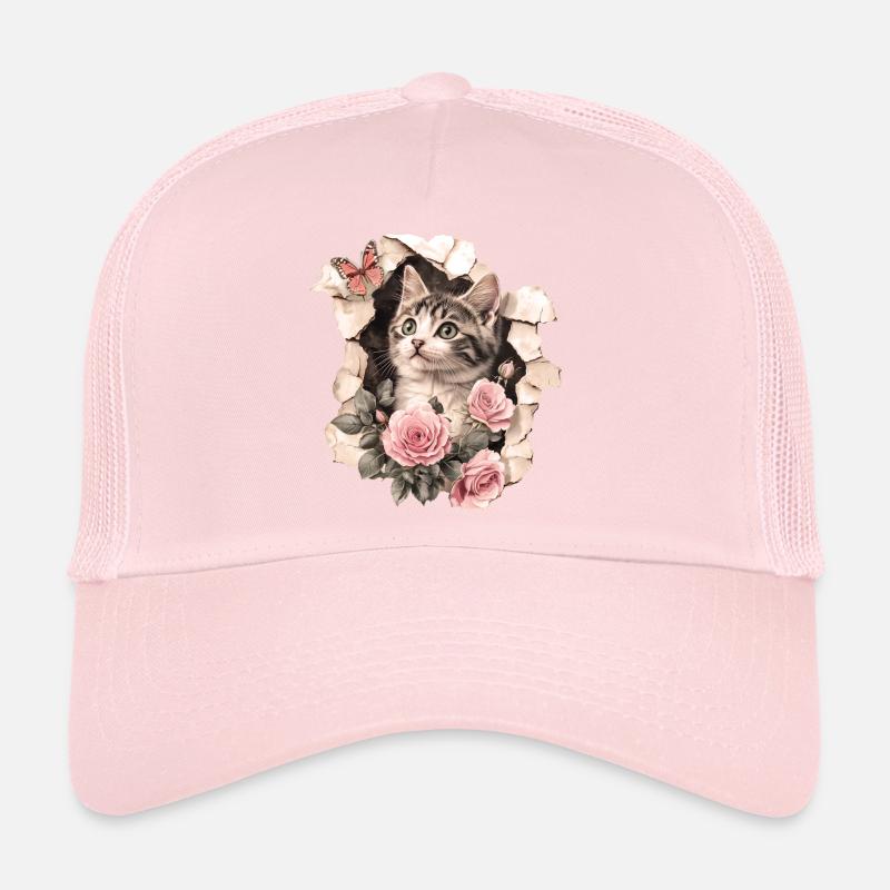 Chat et papillon Casquette trucker