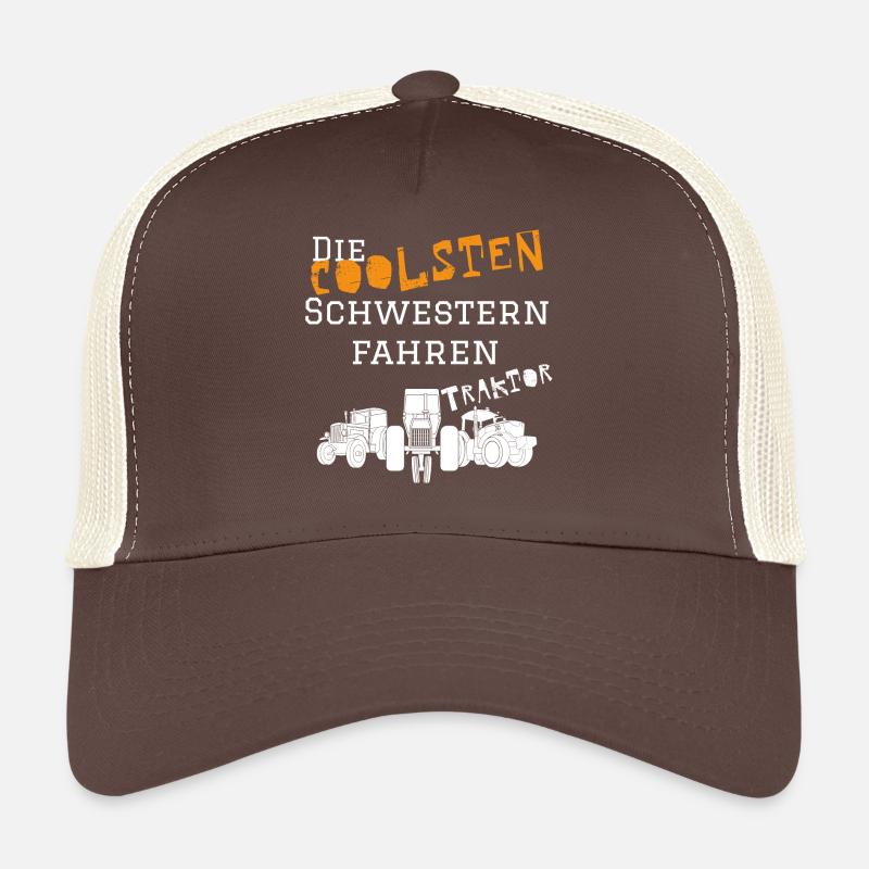 Die coolsten Schwester Traktor - Trucker Cap - Braun/Beige