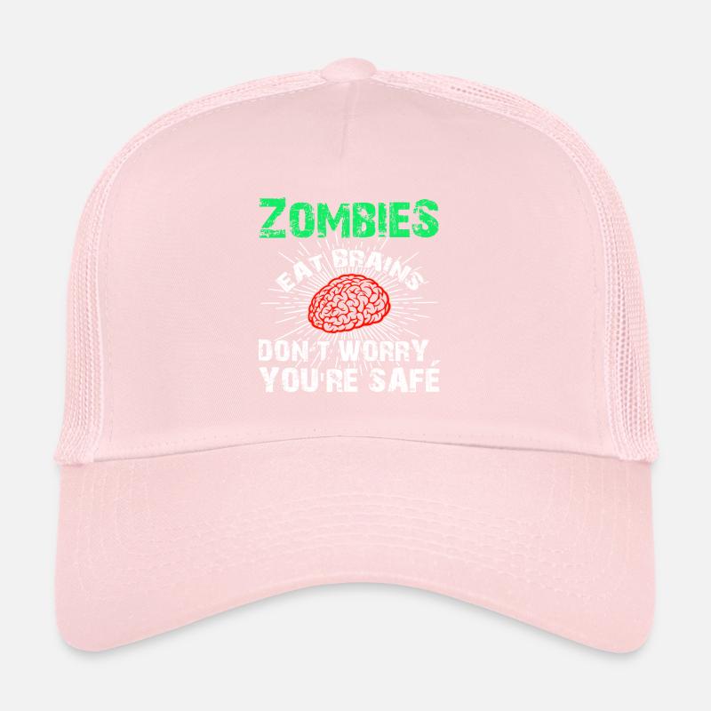 Funny Sarcastic Zombies Eat Brains Gift Trucker Cap