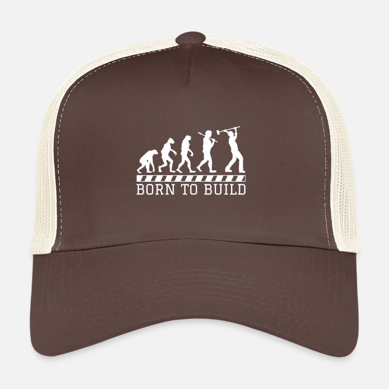 Evolution Bauarbeiter Geschenk Bau Beruf Arbeit Trucker Cap