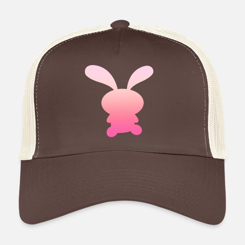 Großer Pinker Hase Design/Logo Trucker Cap