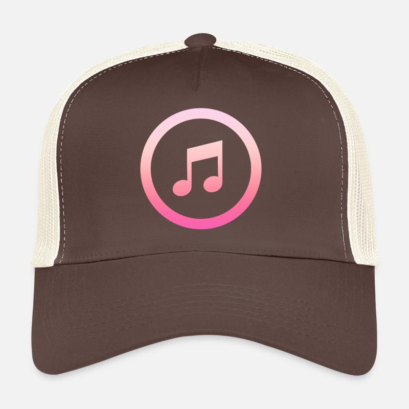 Schlichtes einfaches Pinkes Musik Design/Symbol - Trucker Cap - Braun/Beige
