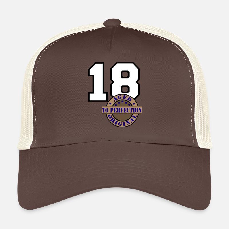 18. Geburtstag ,Volljährig , Aged to Perfection(25 - Trucker Cap - Braun/Beige