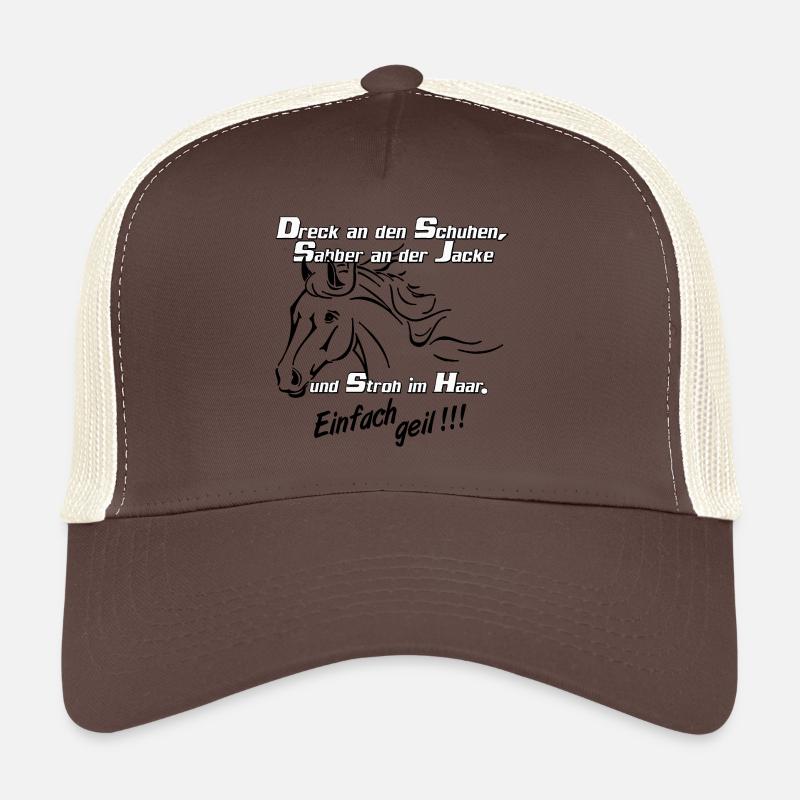 Pferd , Pferde , Reiten , Pferde Freund - Trucker Cap - Braun/Beige