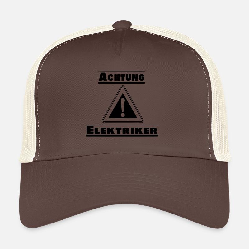 Elektriker Handwerker Achtung Elektriker (25) - Trucker Cap - Braun/Beige