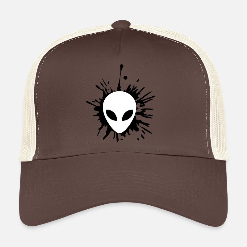 Alien Klecks Tropfen - Trucker Cap - Braun/Beige