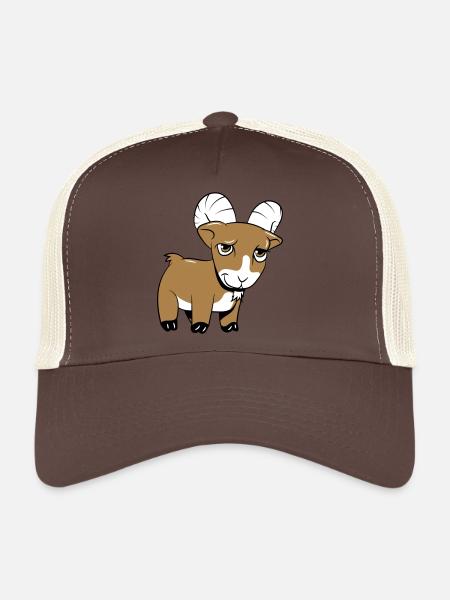 Chèvre gentiment gentille - Casquette trucker  - marron/beige - Devant