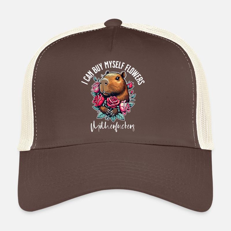 Je peux m’acheter des fleurs – Cheeky Capybara Design Casquette trucker 