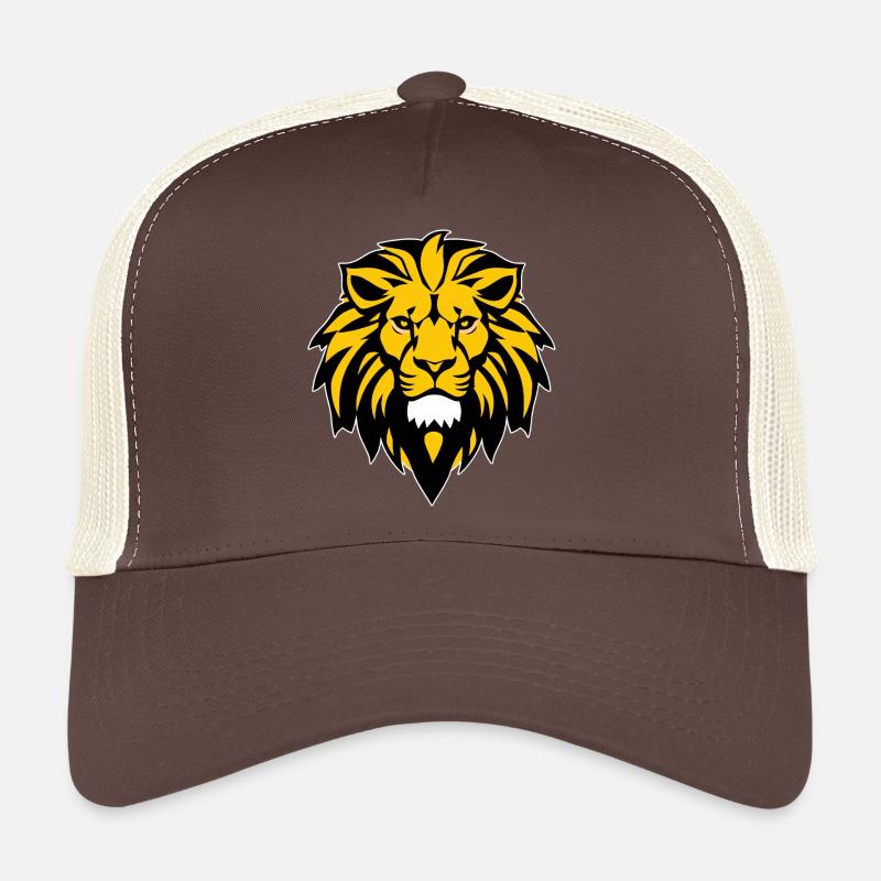 Lion - Logo - Yellow - Trucker Cap - brown/beige