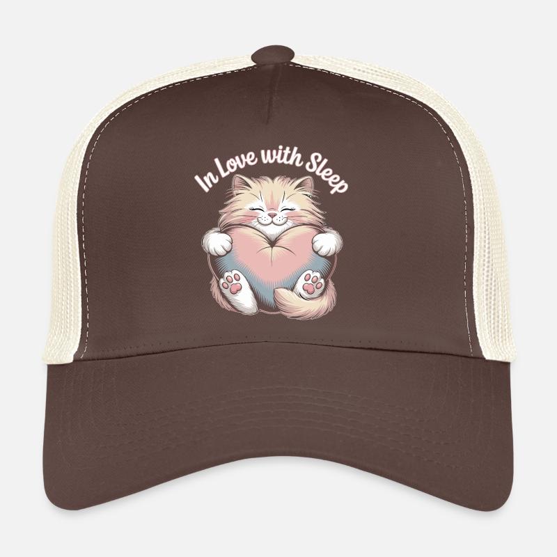 Süßes Katzen Design mit Herz Trucker Cap