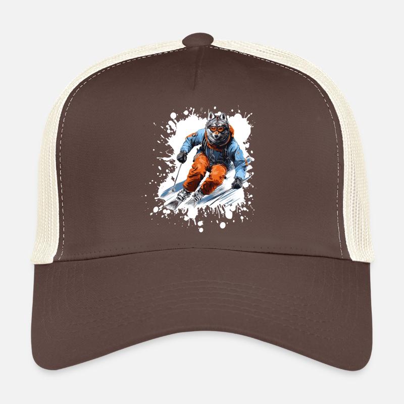 Wolf Ski Skiing Casquette trucker 