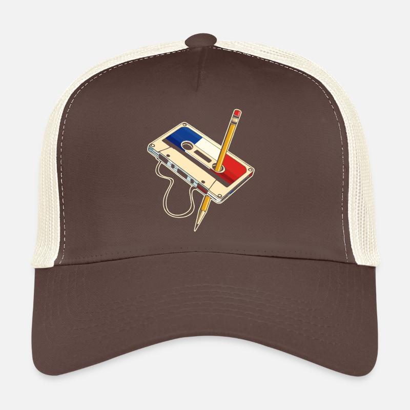 Retro Pop Bleistiftkassette - Trucker Cap - Braun/Beige