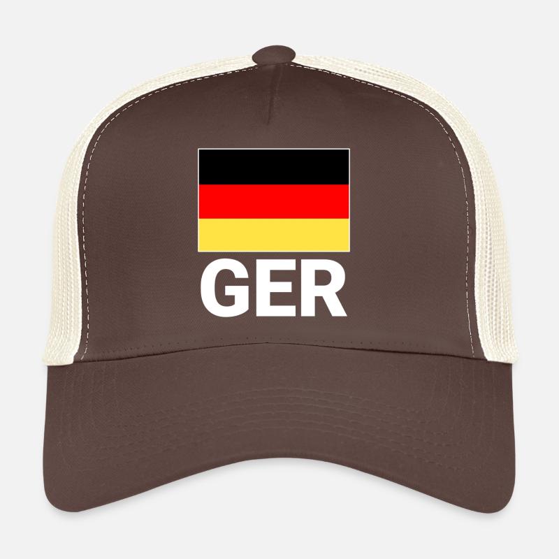 Germany flag with CEFR abbreviation - Trucker Cap - brown/beige
