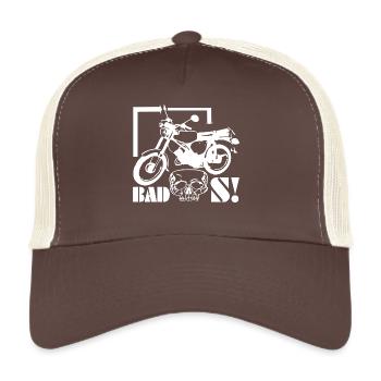 S51 Simson mit Totenkopf - Trucker Cap - Braun/Beige - Vorne