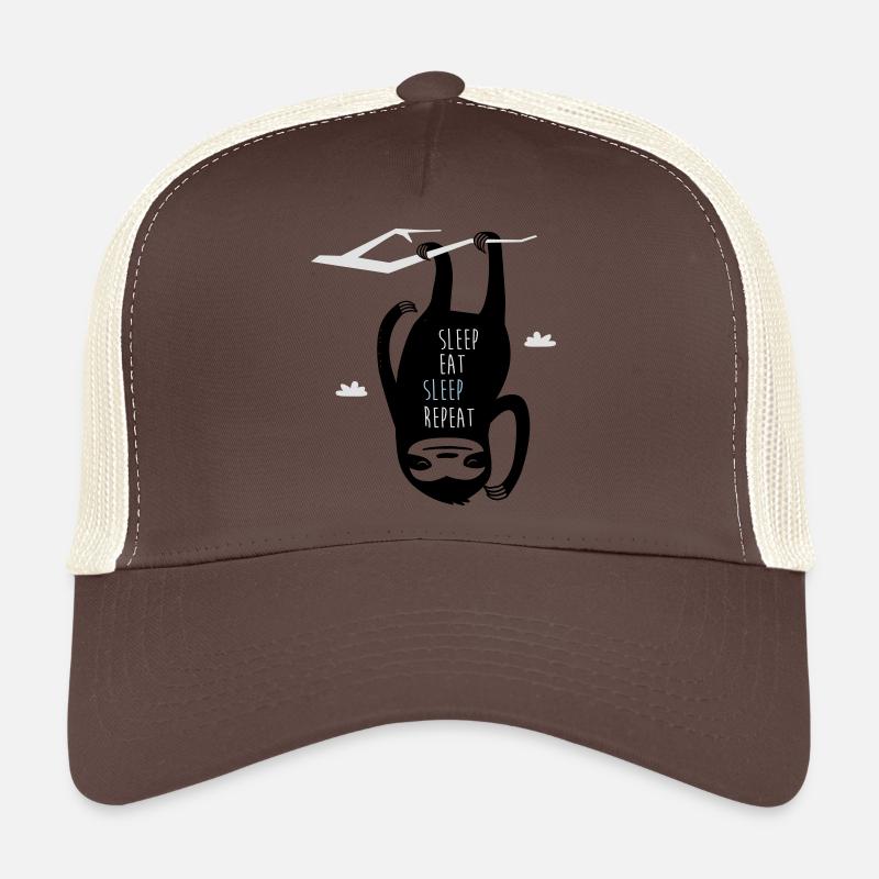 Sleep Eat Sleep Repeat Sloth - Trucker Cap - Braun/Beige