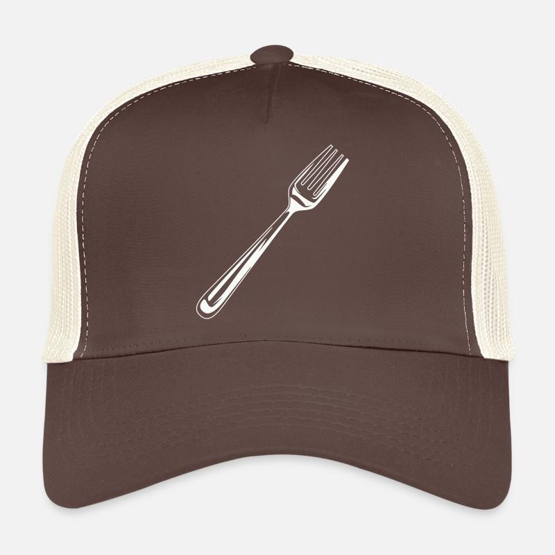 gabel besteck symbol - Trucker Cap - Braun/Beige