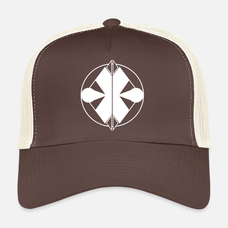 Sleek white logo – symmetrical and universal design - Trucker Cap - brown/beige