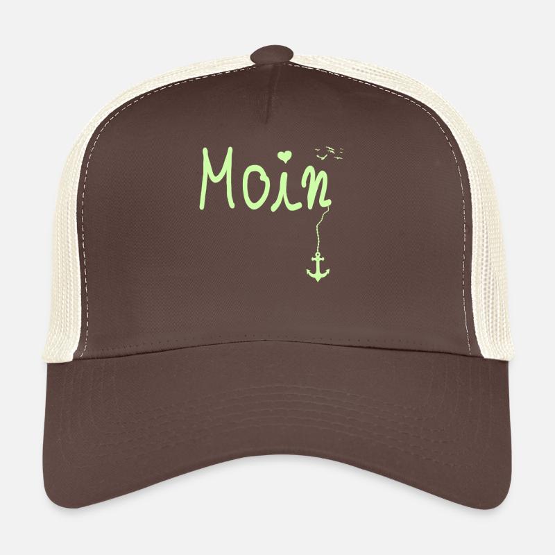Moin Begrüßung Moin mit Möwe - Trucker Cap - Braun/Beige