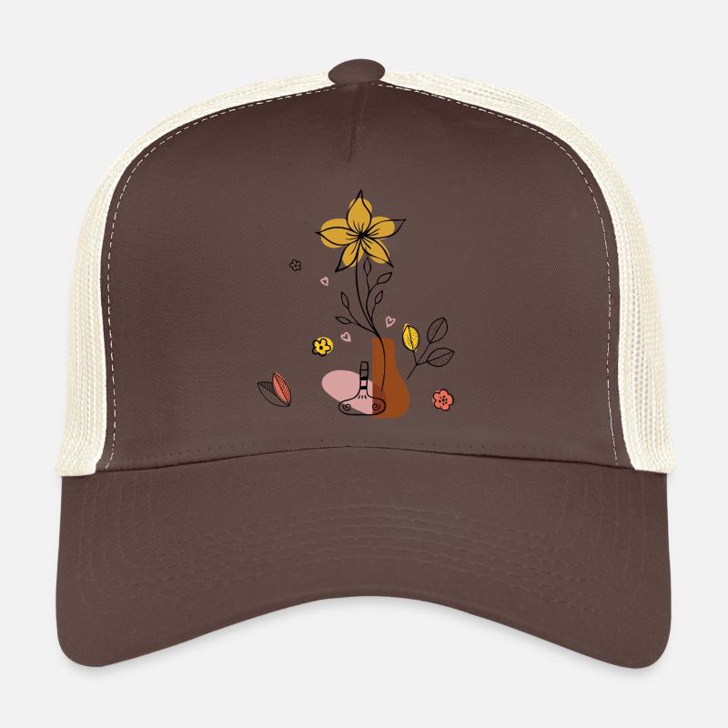 Blumenvase - Trucker Cap - Braun/Beige