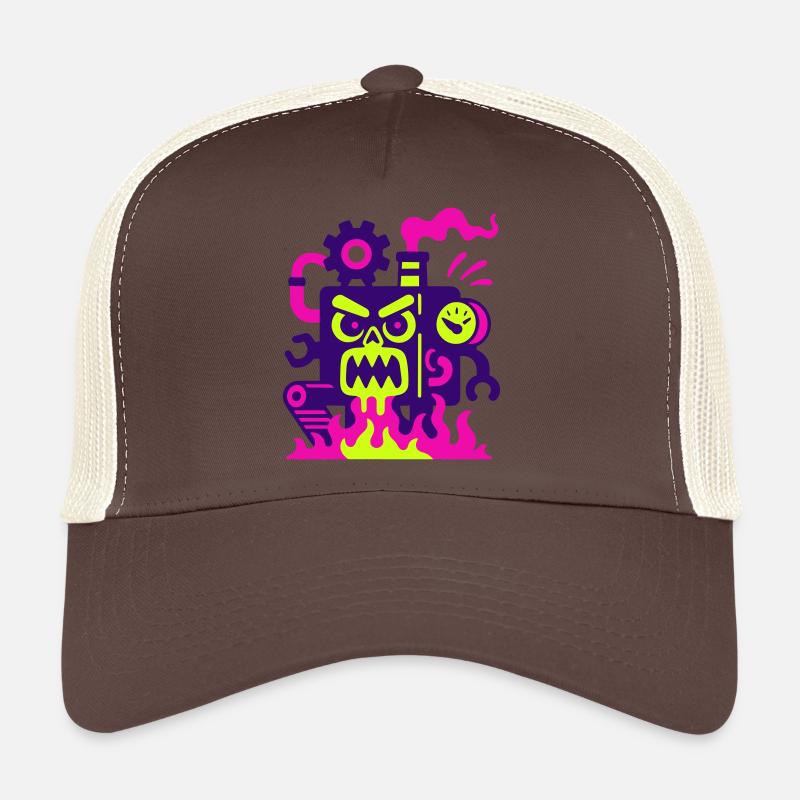 Monster Machine en feu Casquette trucker 