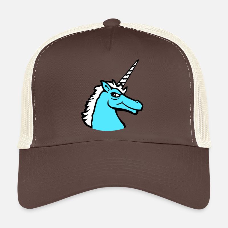 Licorne Cool Guy Sourire Maléfique Cheval de dessin animé Casquette trucker 