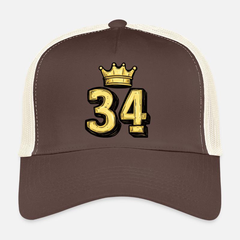34 Zahl Krone Trucker Cap