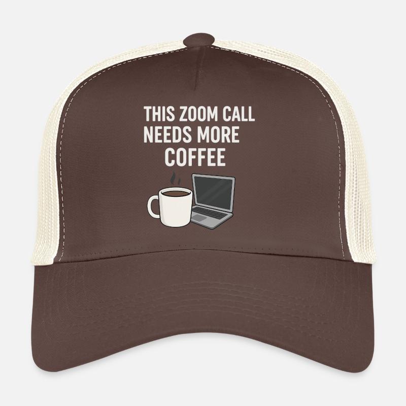 Zoom Call mit Kaffeetraum - Trucker Cap - Braun/Beige