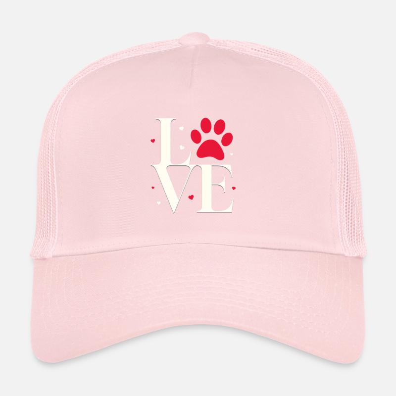 L’amour avec une empreinte de patte Casquette trucker