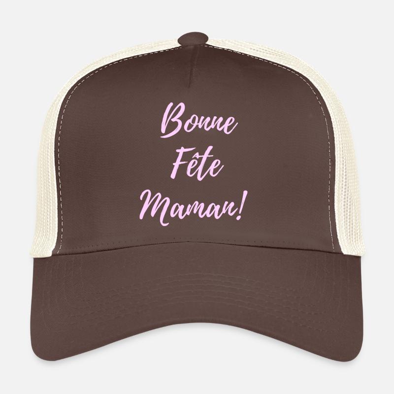 Bonne Fête Maman Script Rose - Casquette trucker  - marron/beige