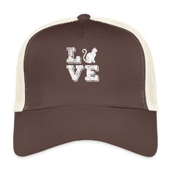 Katze - Trucker Cap - Braun/Beige - Vorne