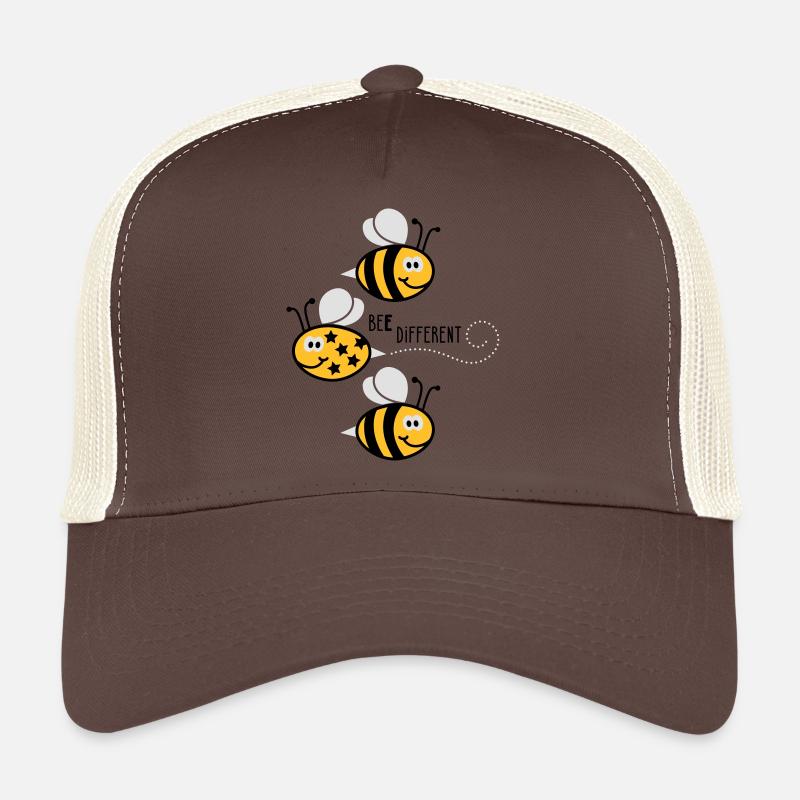 Be different - be yourself - Biene - Bee - 3C - Trucker Cap - Braun/Beige