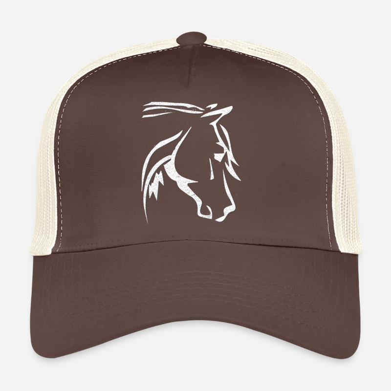 Tête de cheval - dessin de cheval - équitation - cavalière Casquette trucker 