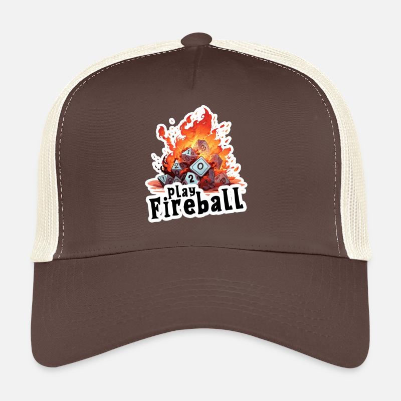Exaggerated Fireball – Cube Chaos RPG - Casquette trucker  - marron/beige