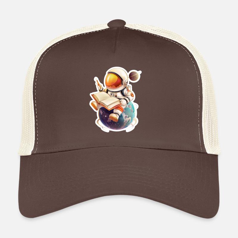 Astronaute lisant son journal sur une planète Casquette trucker 