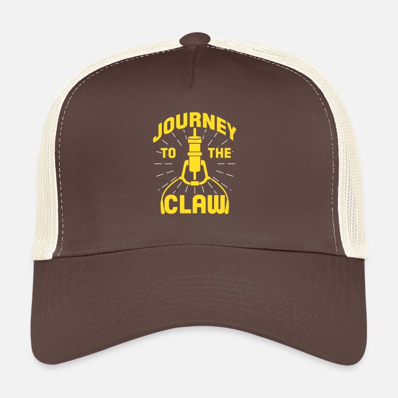 journey to the claw Design for a claw machine Trucker Cap