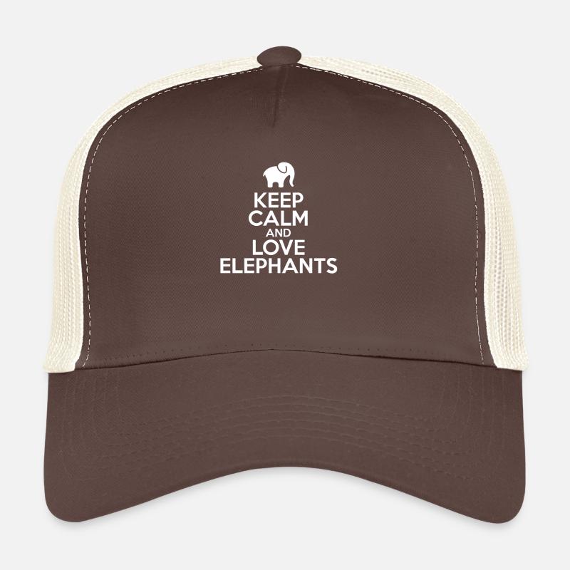 Keep Calm And Love Elephants Cool Fun Animal Lover Trucker Cap
