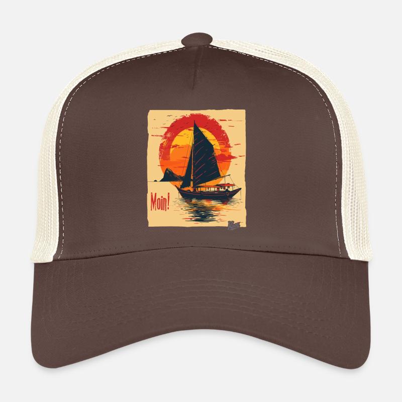 Soleil doré sur un navire – PLUS LUNAIRE ! Casquette trucker 