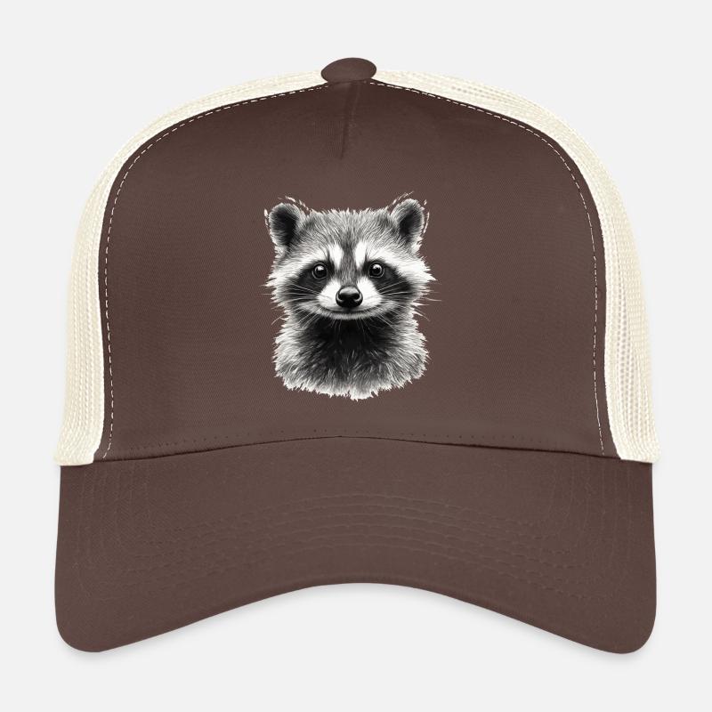 Lustiger Waschbär - Trucker Cap - Braun/Beige