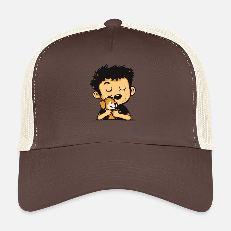 Ein kleiner Mann und sein Hund Trucker Cap