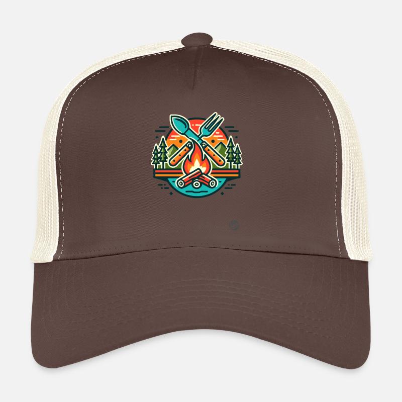 Couverts de camping et nourriture pour feu de camp Casquette trucker 