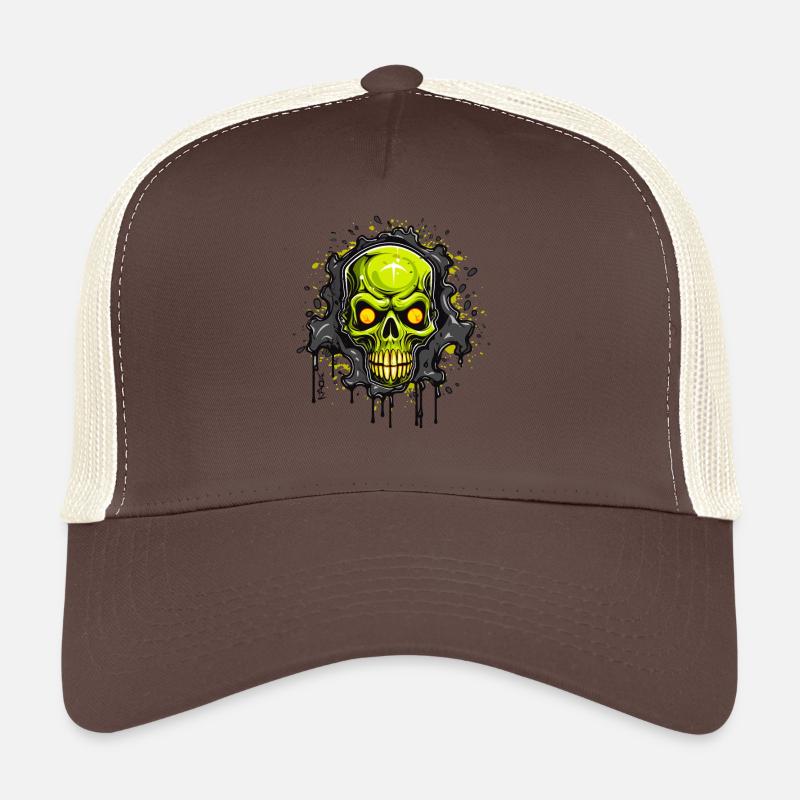 Crâne rieur, vert dégoulinant Casquette trucker 