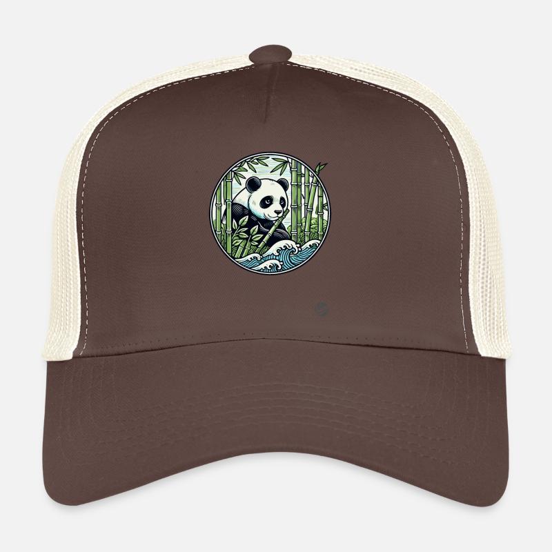 Panda dans la forêt de bambous Casquette trucker 