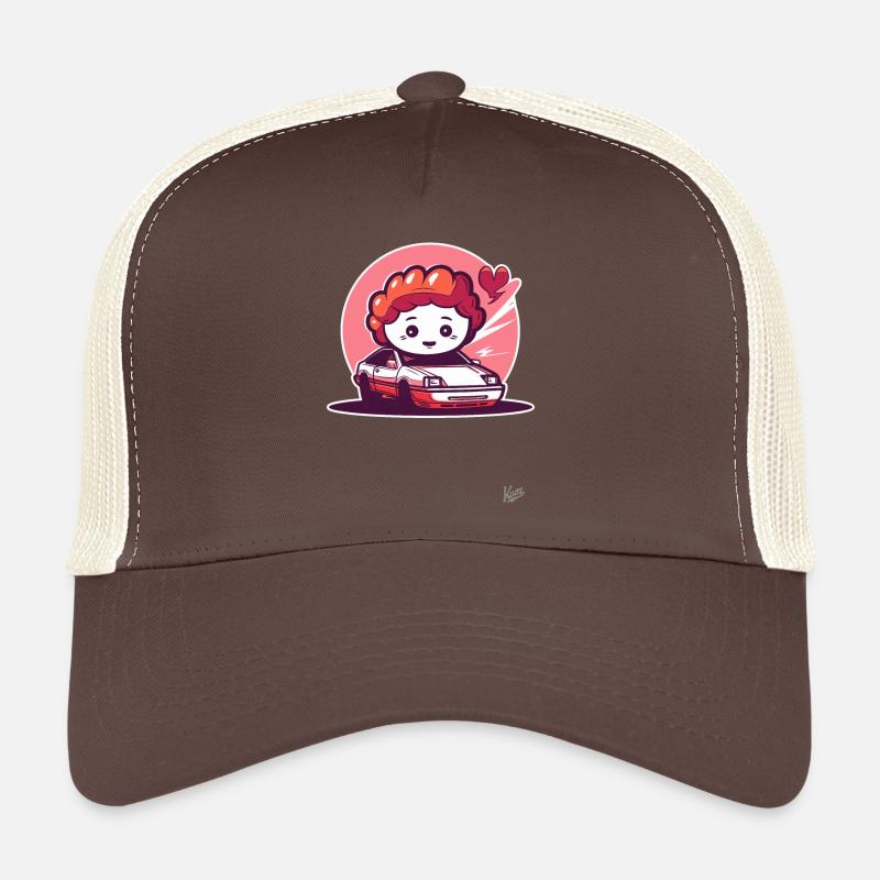 Chibi driver in a Japan JDM race car Trucker Cap
