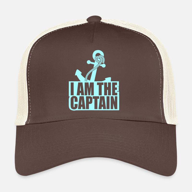 I Am the Captain Anker Crew Spruch Text Zitat Logo Trucker Cap